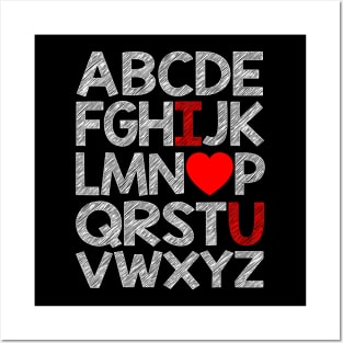 Alphabet ABC I Love You Valentines Day Heart Girls Boys Posters and Art